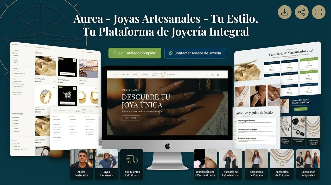 Aurea — catálogo de colecciones y experiencia móvil de la tienda