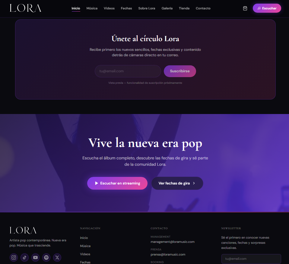 Lora — página de música con álbumes, EPs y sencillos