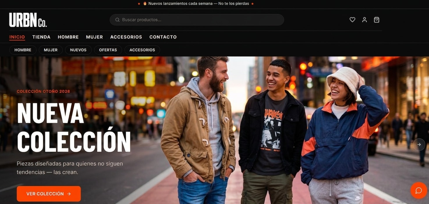 URBN Co. — amigos vistiendo streetwear en la calle
